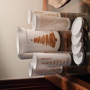 NWOT Tupperware Treeful Tidings Pitcher, Tumblers, and Accessories